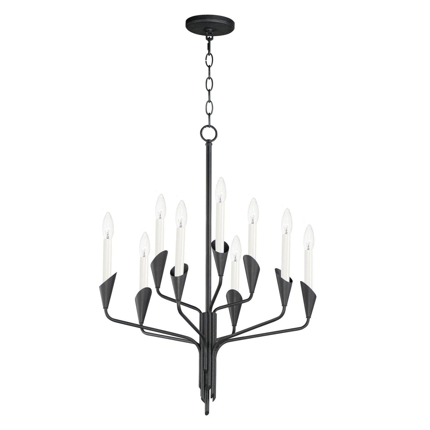 Calyx 9-Light Chandelier Black by Maxim Lighting