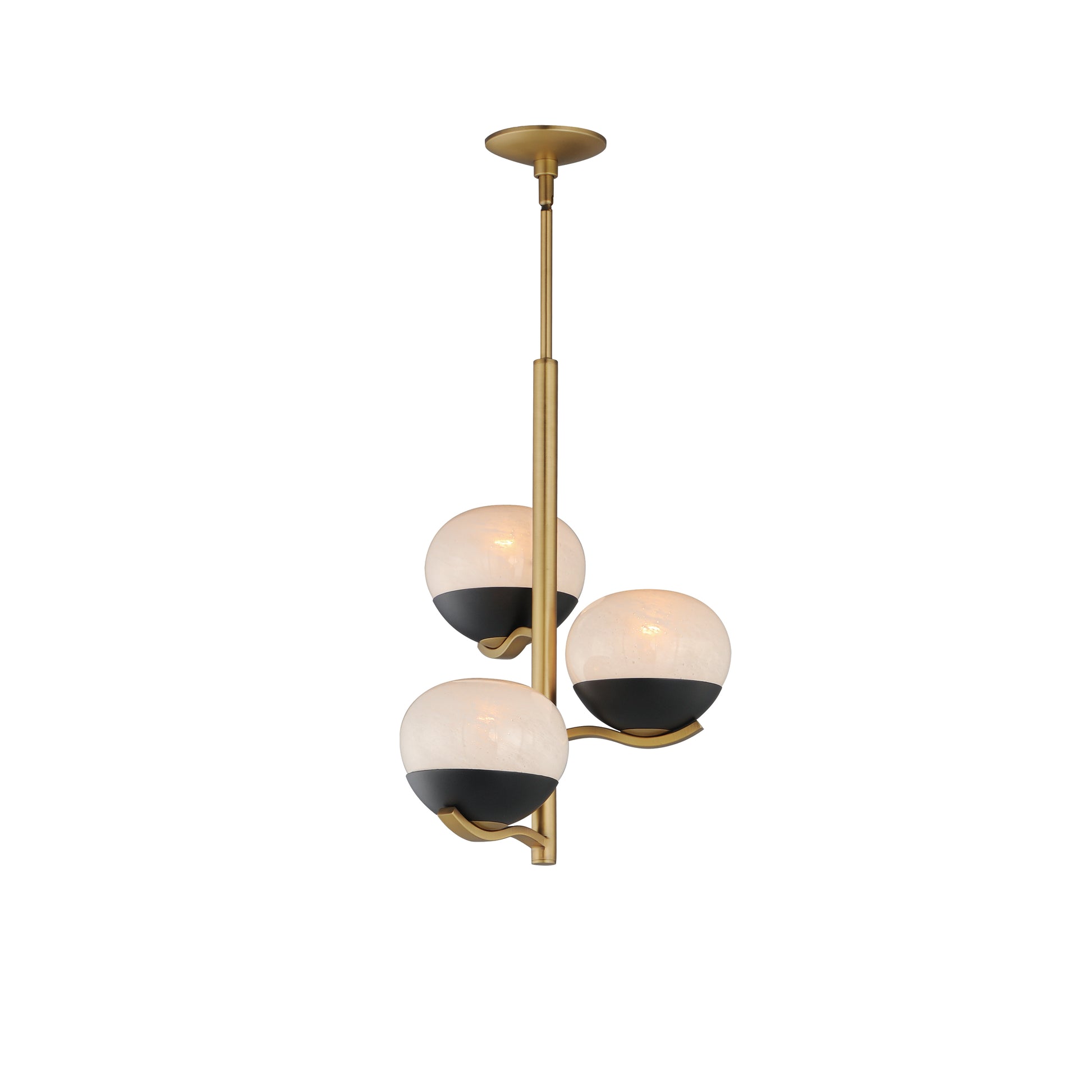 Lucerne 3-Light Chandelier Black/Natural Aged Brass by Maxim Lighting