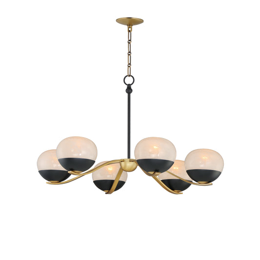 Lucerne 6-Light Chandelier Black/Natural Aged Brass by Maxim Lighting
