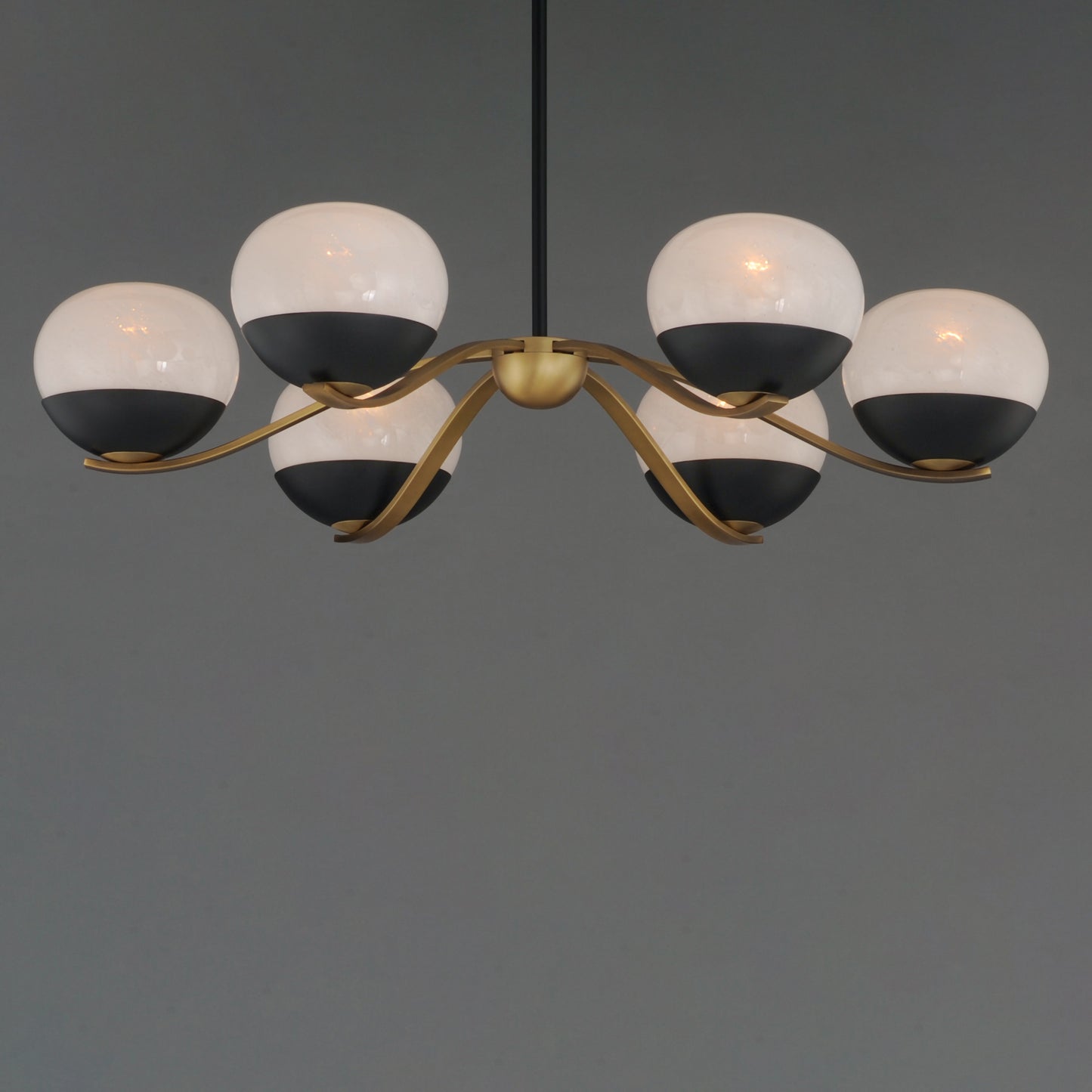 Lucerne 6-Light Chandelier Black/Natural Aged Brass by Maxim Lighting