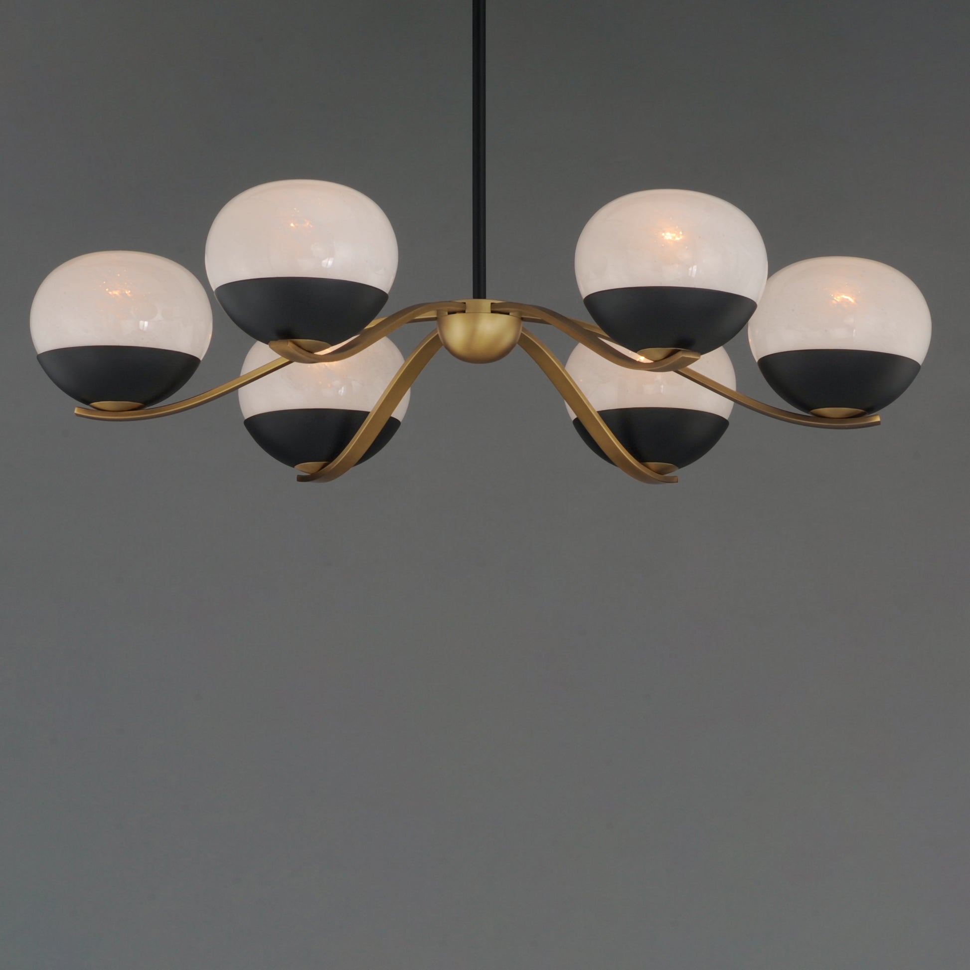 Lucerne 6-Light Chandelier Black/Natural Aged Brass by Maxim Lighting