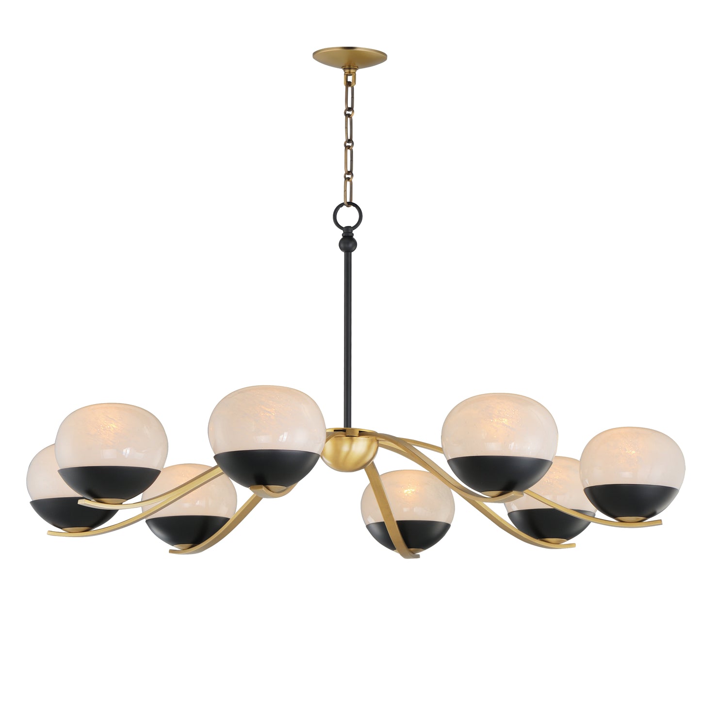 Lucerne 8-Light Chandelier Black/Natural Aged Brass by Maxim Lighting