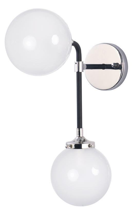 Atom 2-Light Wall Sconce Black/Polished Nickel by Maxim Lighting