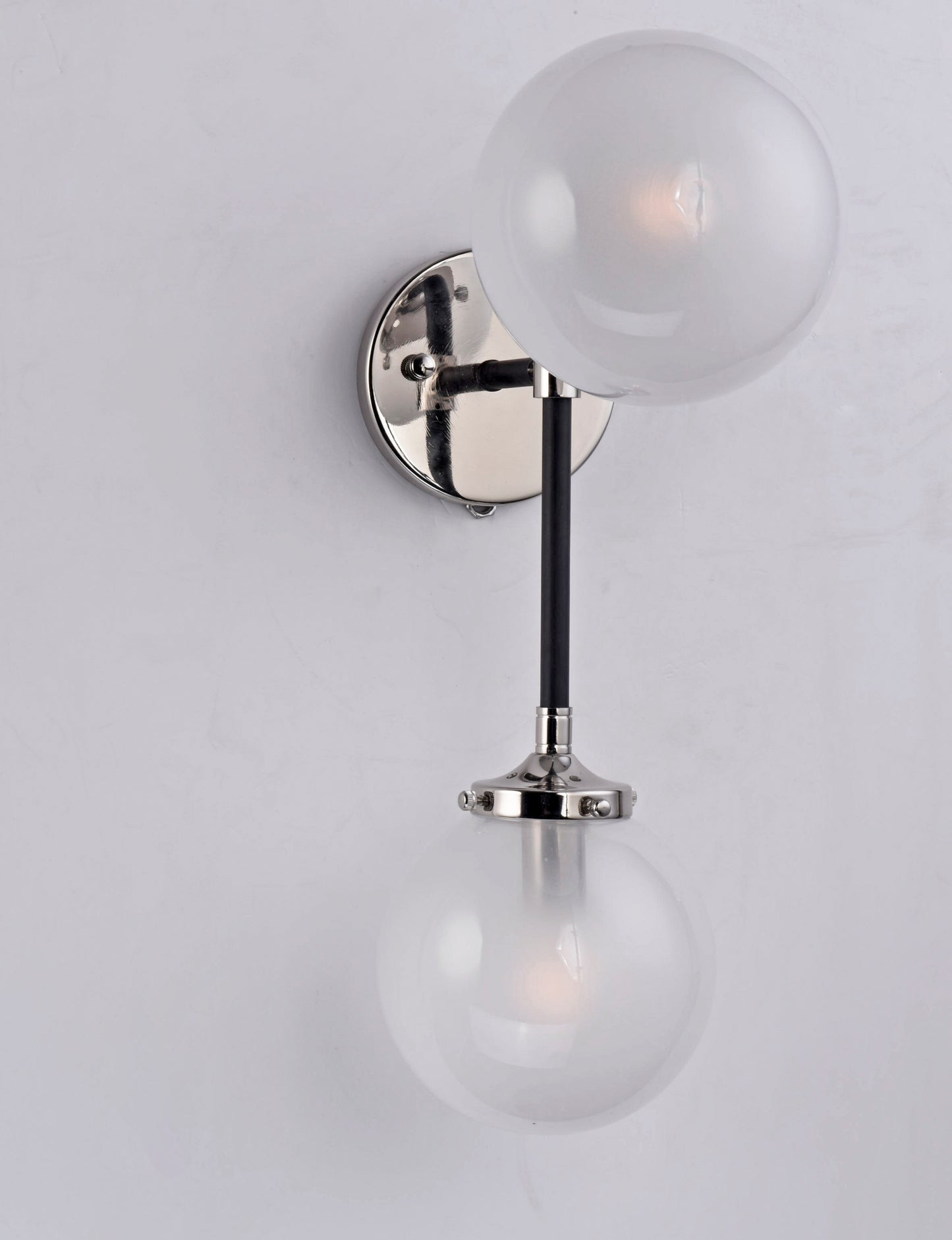 Atom 2-Light Wall Sconce Black/Polished Nickel by Maxim Lighting