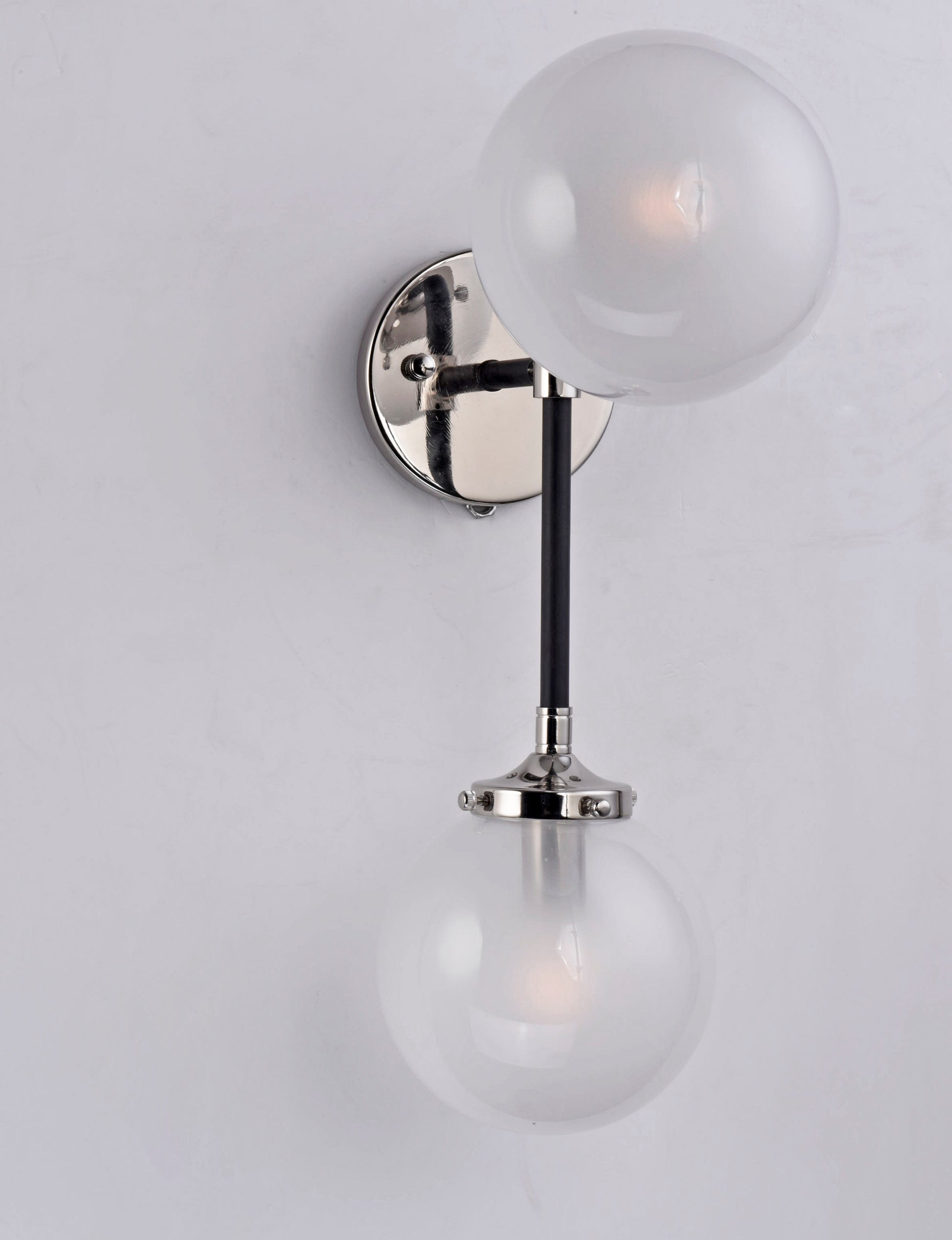 Atom 2-Light Wall Sconce Black/Polished Nickel by Maxim Lighting