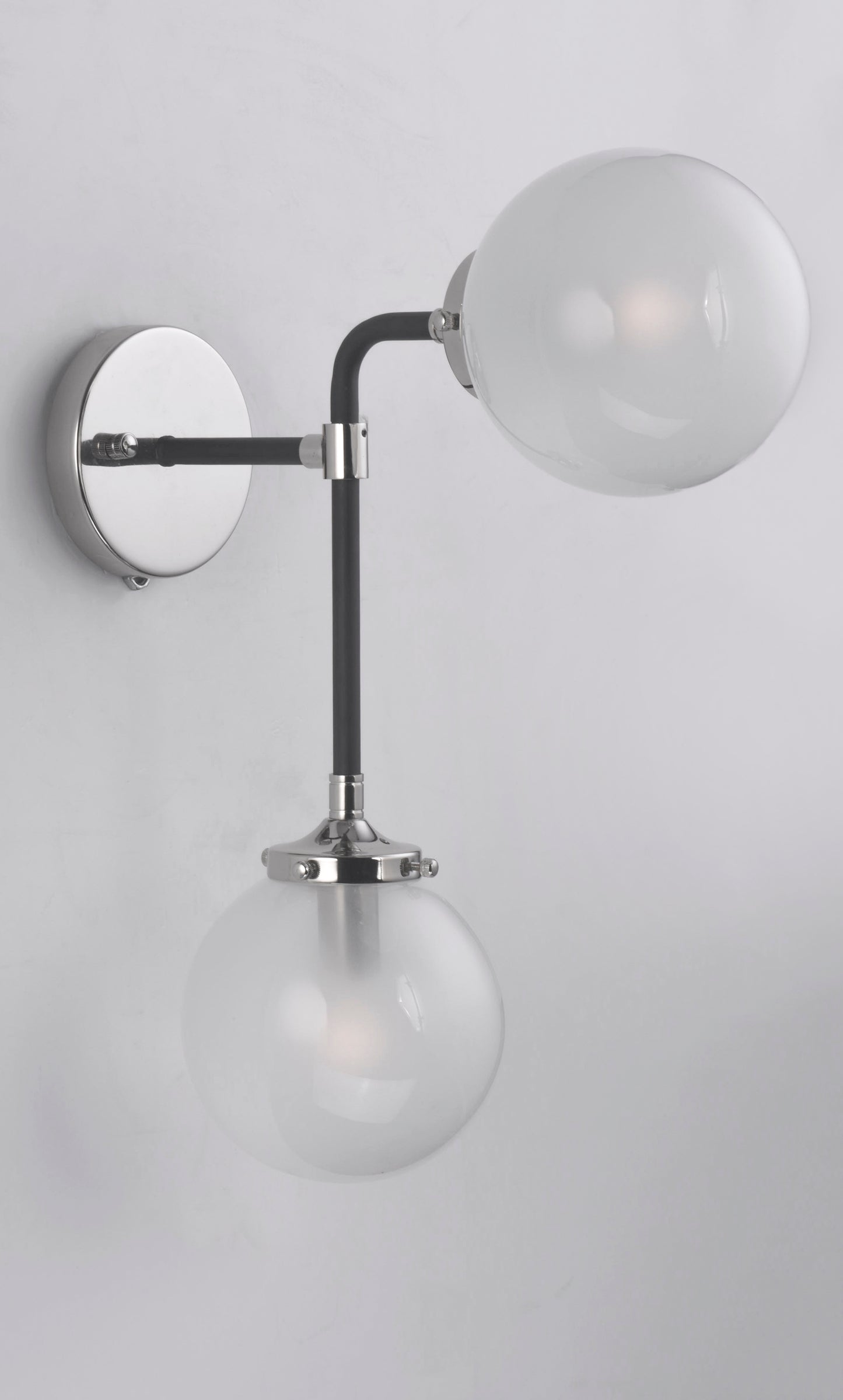 Atom 2-Light Wall Sconce Black/Polished Nickel by Maxim Lighting