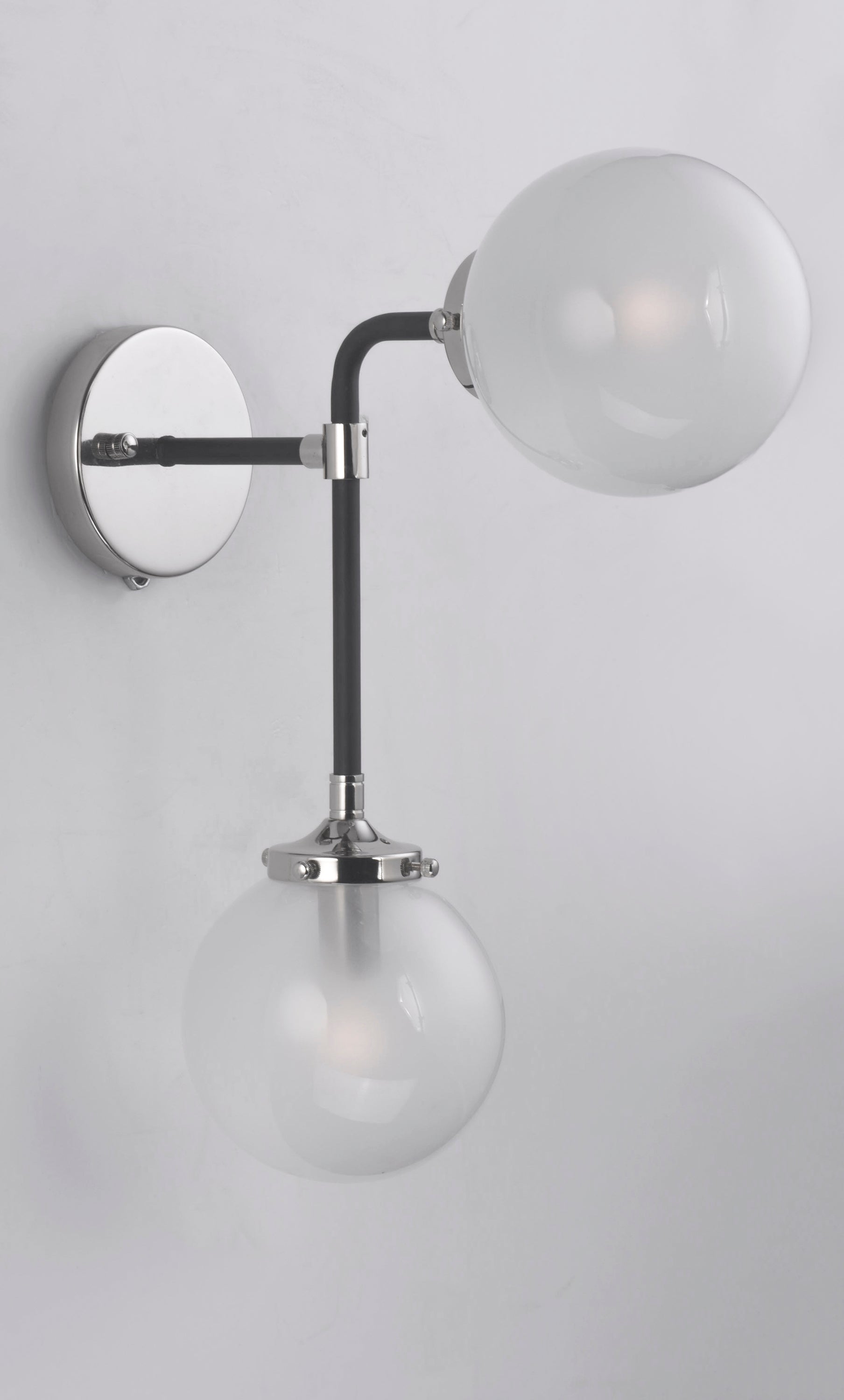 Atom 2-Light Wall Sconce Black/Polished Nickel by Maxim Lighting