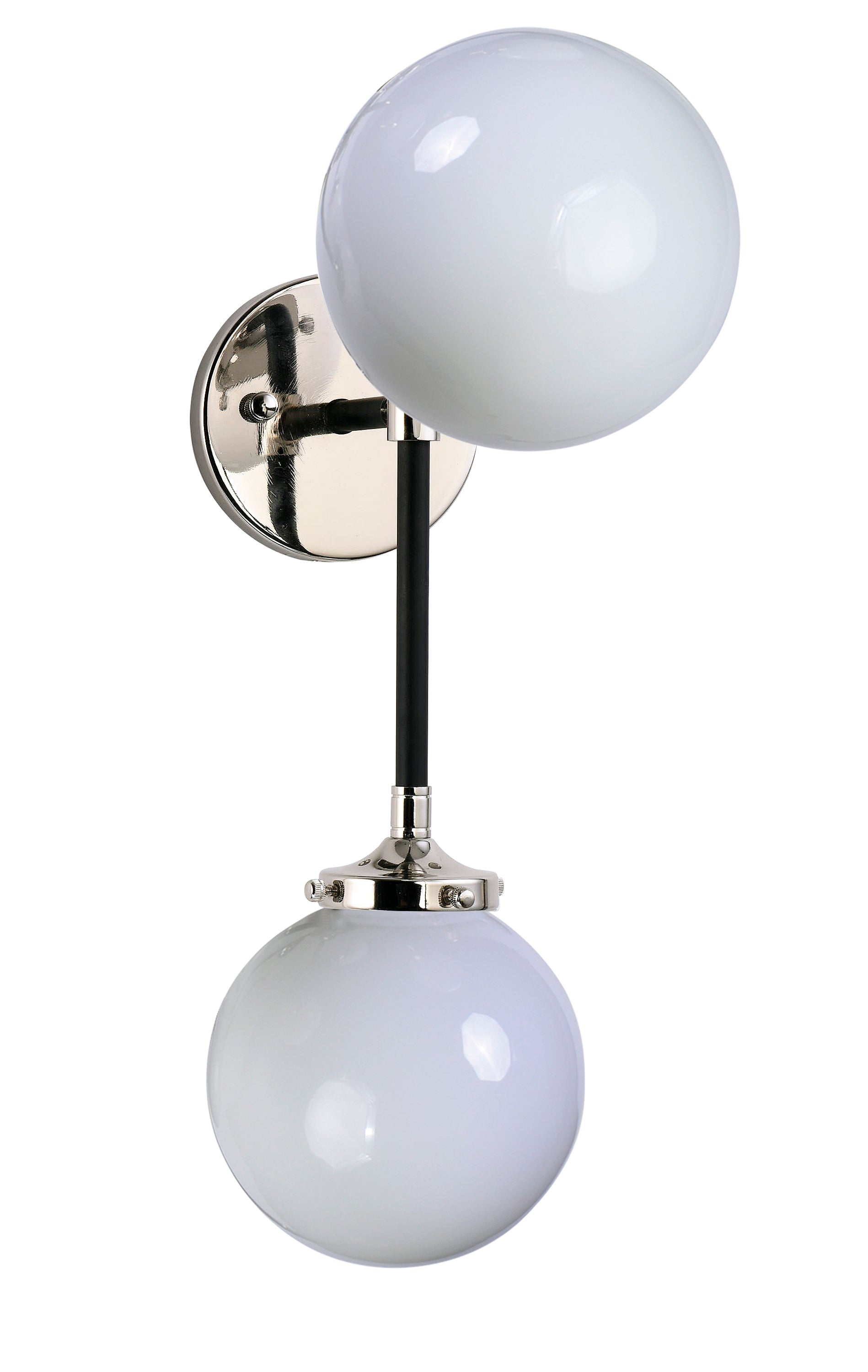 Atom 2-Light Wall Sconce Black/Polished Nickel by Maxim Lighting