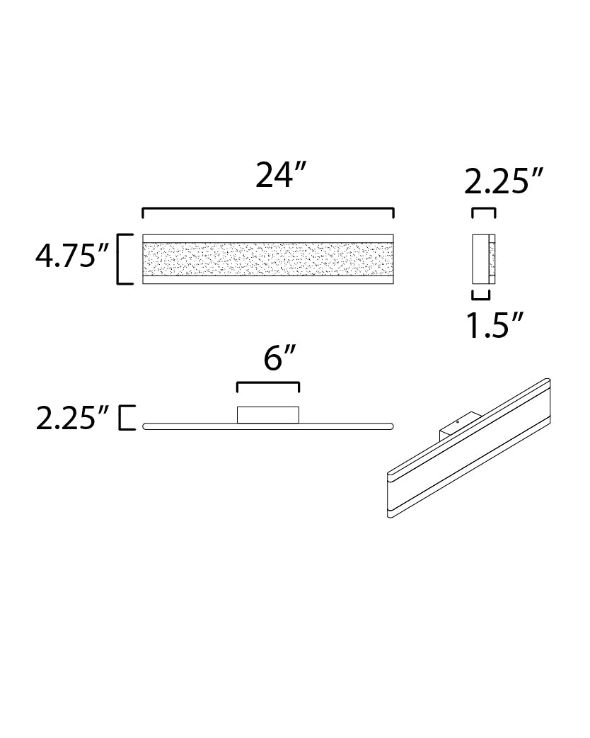 Visor 24" LED Wall Sconce Black by Maxim Lighting
