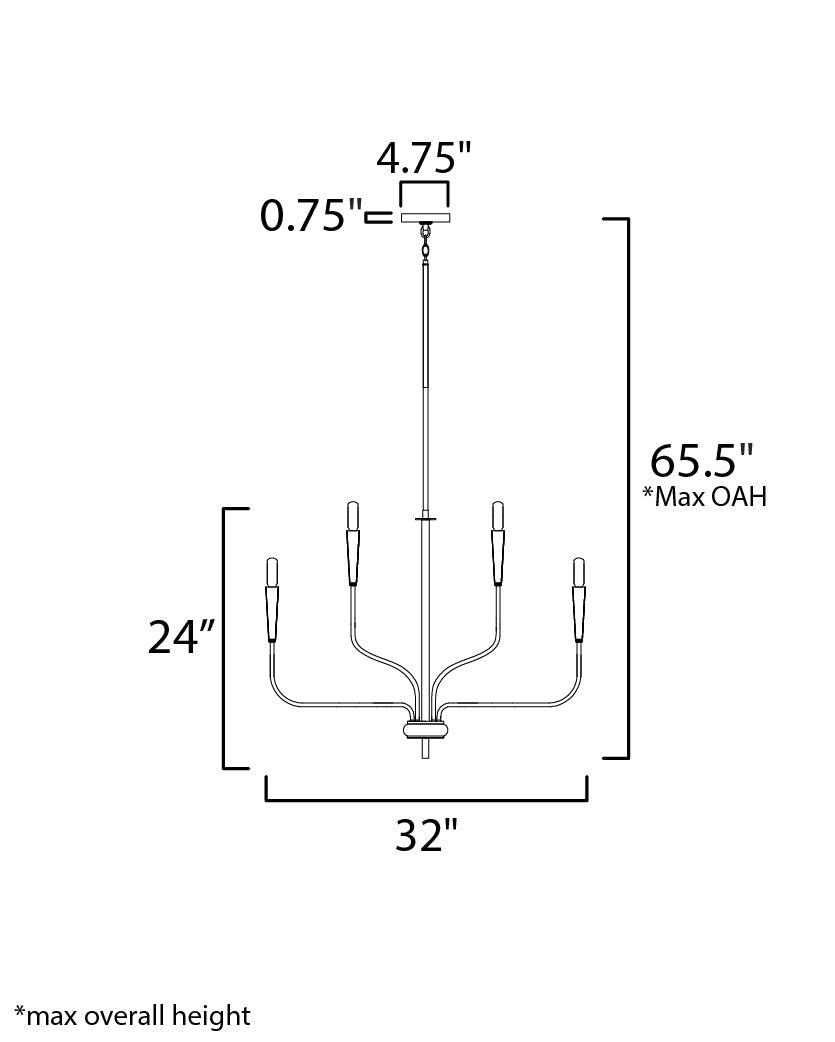 Vela 9-Light Chandelier Black by Maxim Lighting