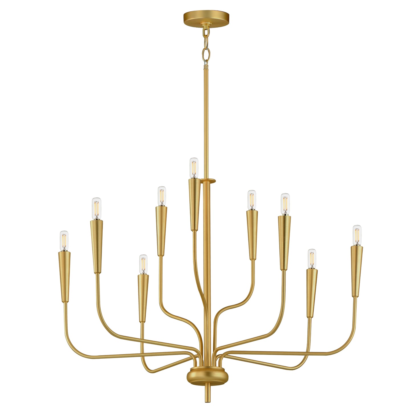 Vela 9-Light Chandelier Satin Brass by Maxim Lighting