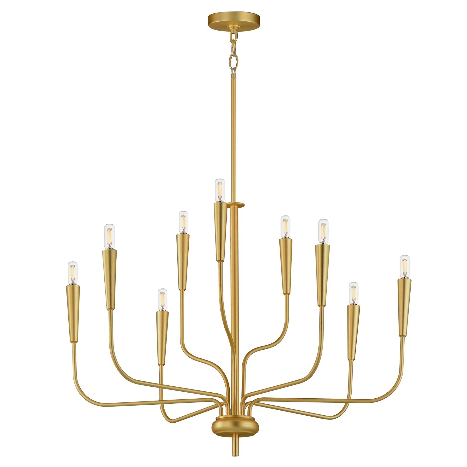 Vela 9-Light Chandelier Satin Brass by Maxim Lighting