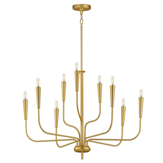Vela 9-Light Chandelier Satin Brass by Maxim Lighting