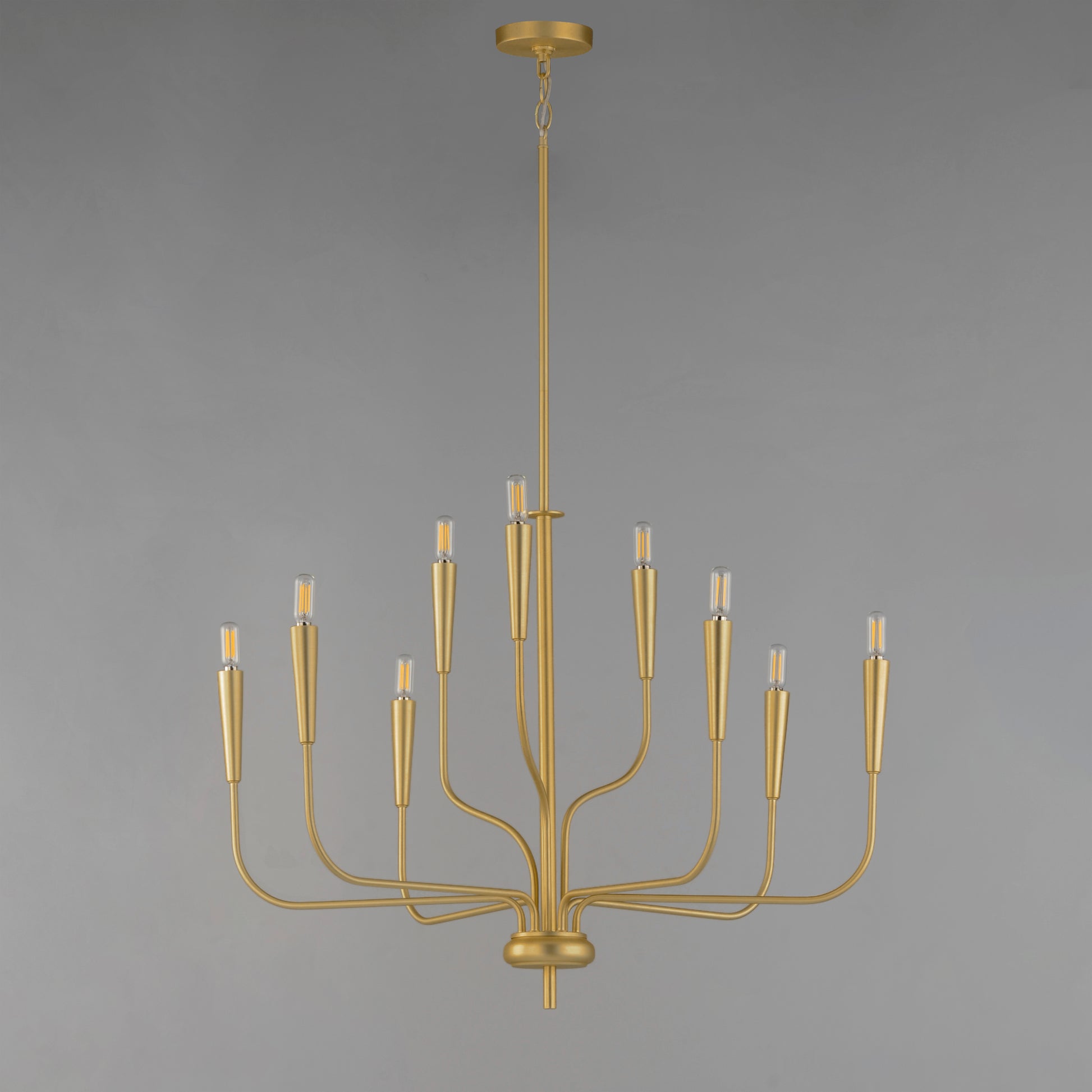Vela 9-Light Chandelier Satin Brass by Maxim Lighting
