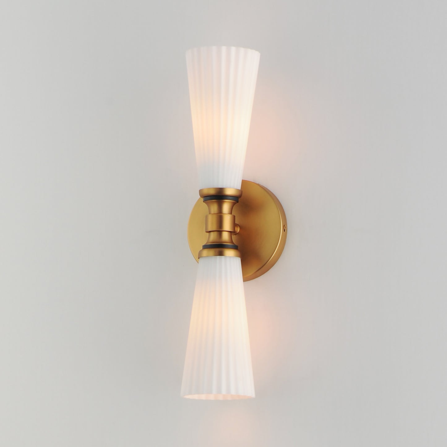 Krevat 2-Light Wall Sconce Black/Natural Aged Brass by Maxim Lighting