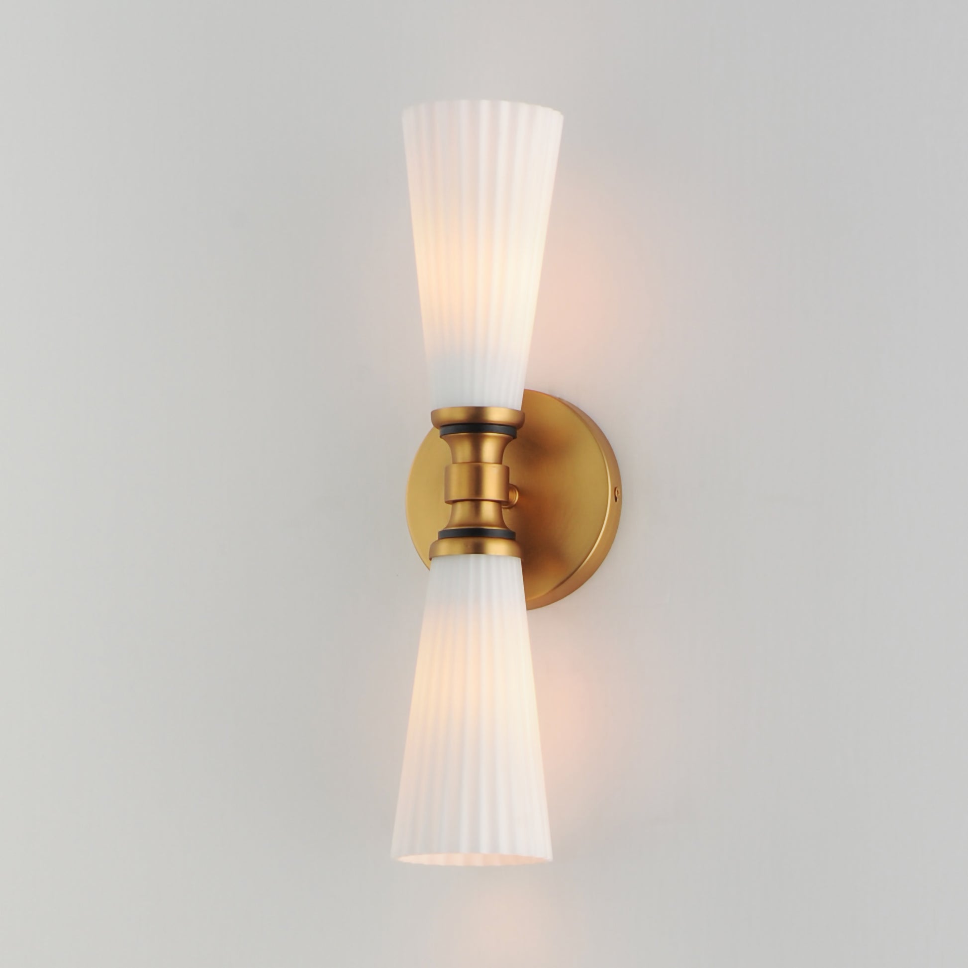 Krevat 2-Light Wall Sconce Black/Natural Aged Brass by Maxim Lighting