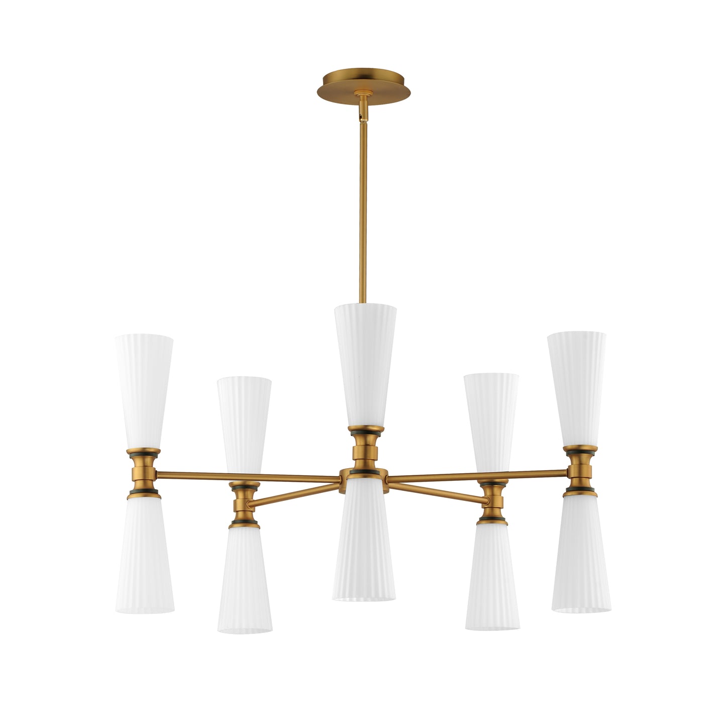 Krevat 10-Light Chandelier Black/Natural Aged Brass by Maxim Lighting