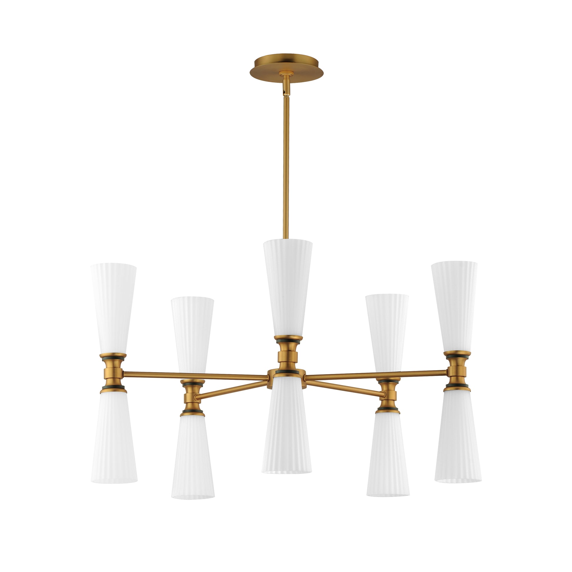 Krevat 10-Light Chandelier Black/Natural Aged Brass by Maxim Lighting