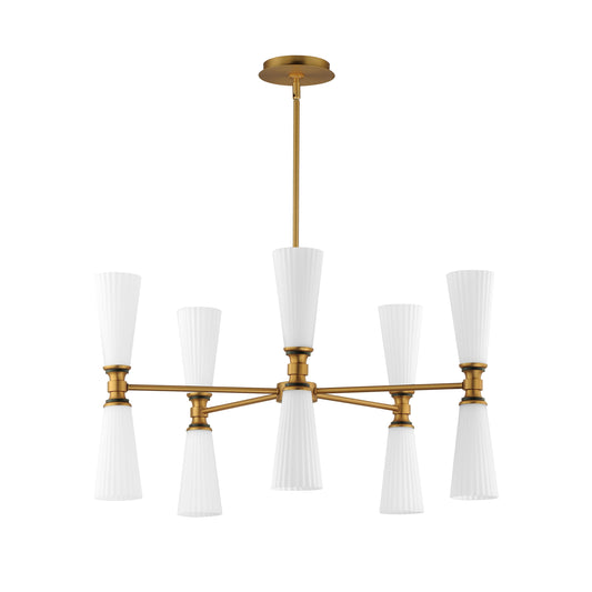 Krevat 10-Light Chandelier Black/Natural Aged Brass by Maxim Lighting
