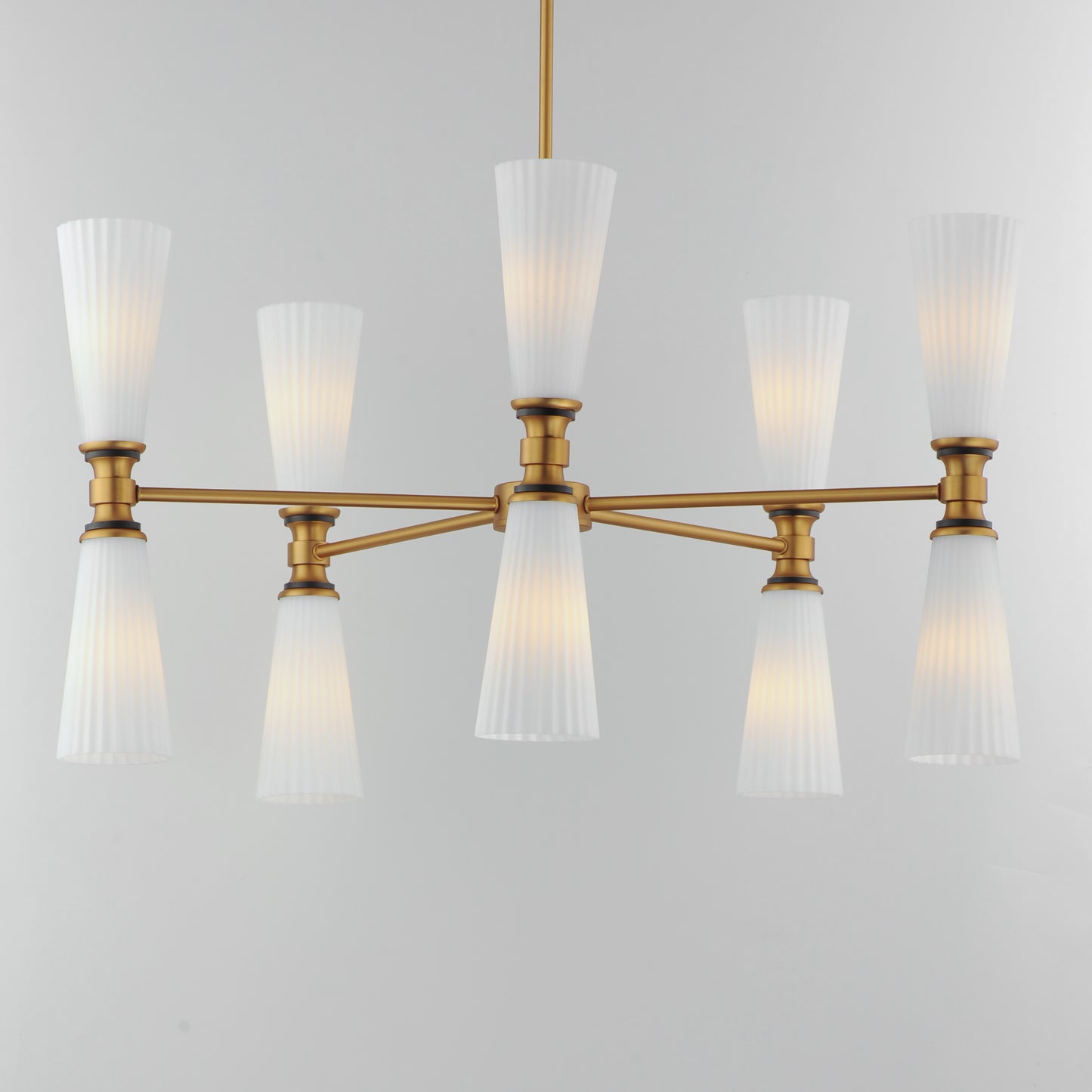 Krevat 10-Light Chandelier Black/Natural Aged Brass by Maxim Lighting