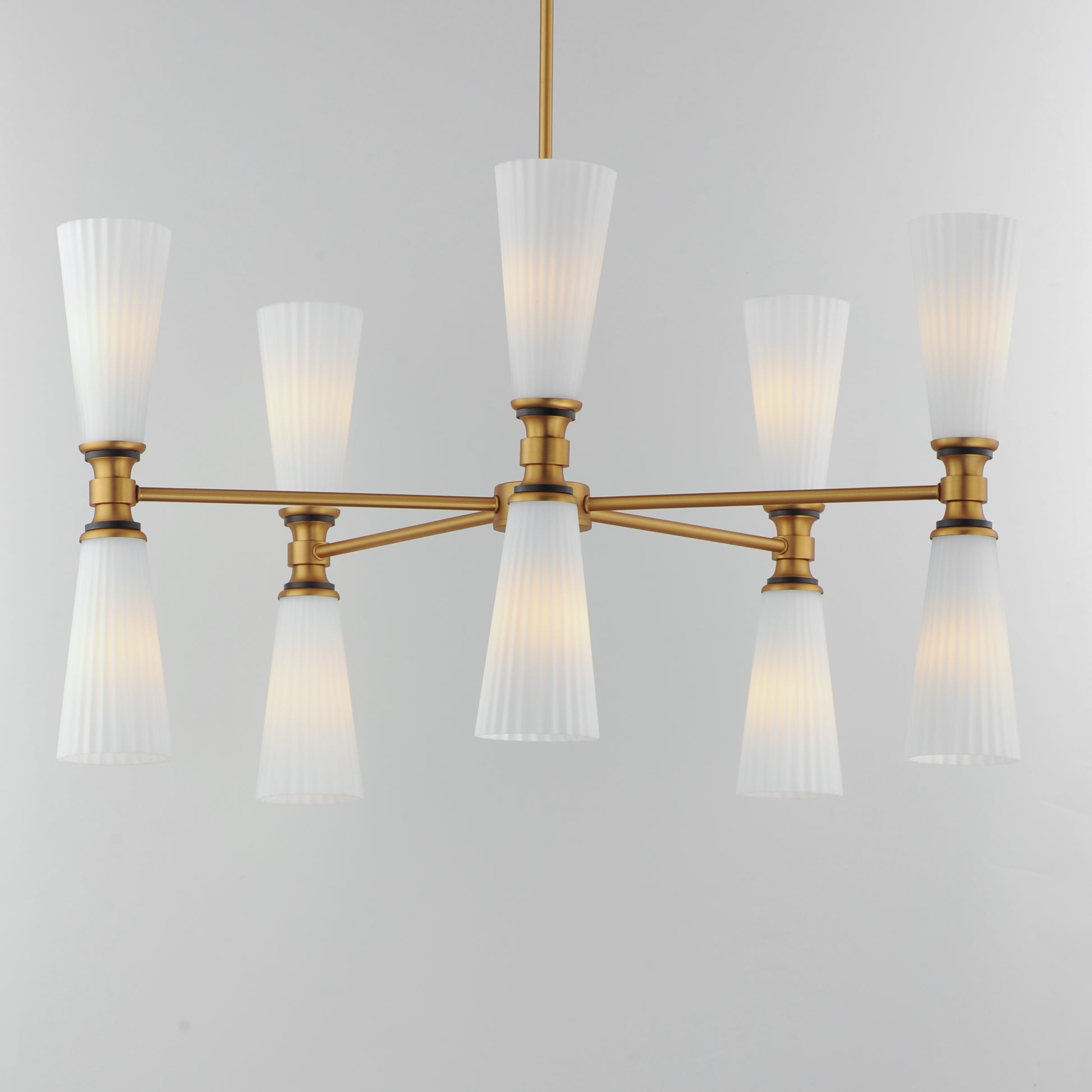Krevat 10-Light Chandelier Black/Natural Aged Brass by Maxim Lighting