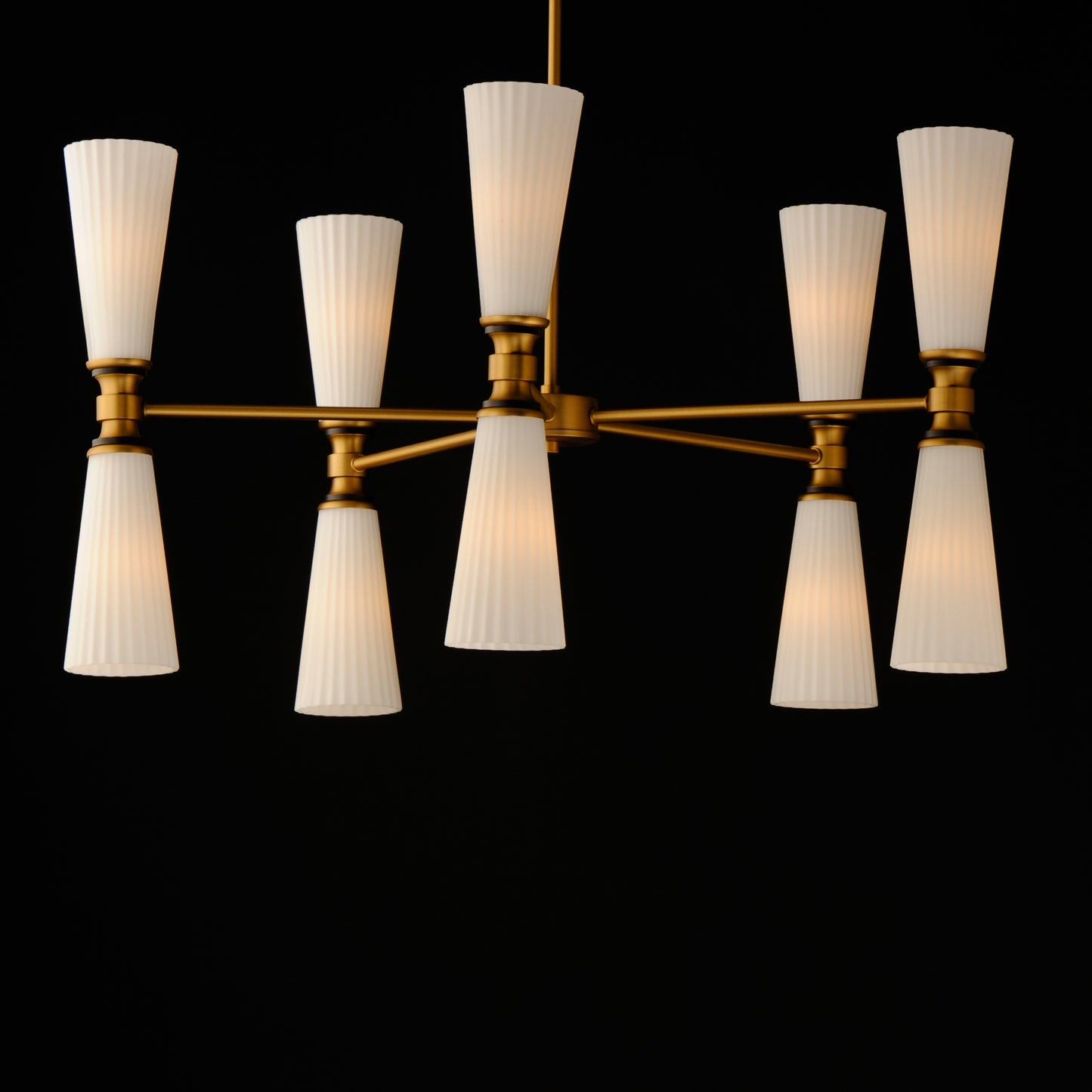 Krevat 10-Light Chandelier Black/Natural Aged Brass by Maxim Lighting