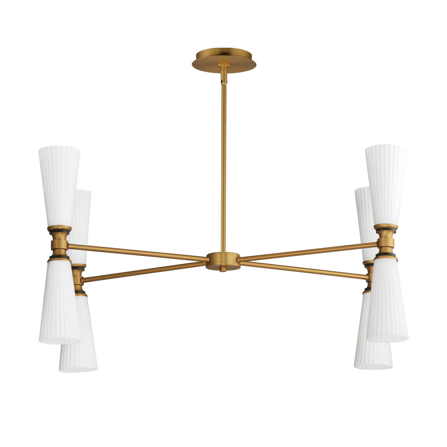 Krevat 8-Light Chandelier Black/Natural Aged Brass by Maxim Lighting