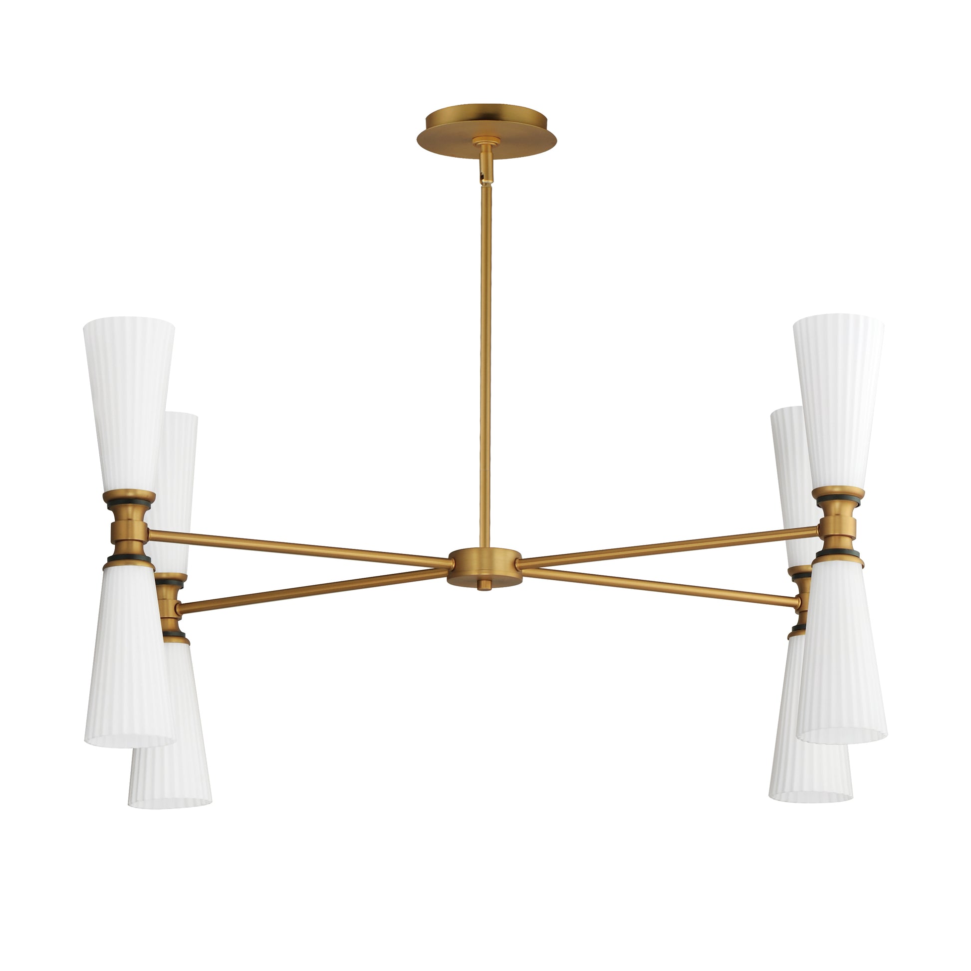 Krevat 8-Light Chandelier Black/Natural Aged Brass by Maxim Lighting