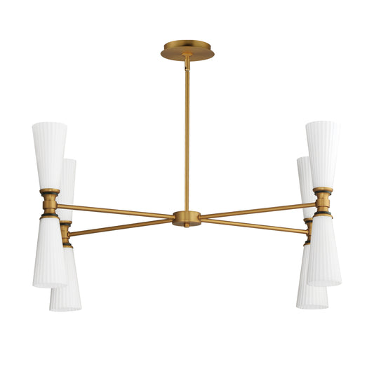 Krevat 8-Light Chandelier Black/Natural Aged Brass by Maxim Lighting