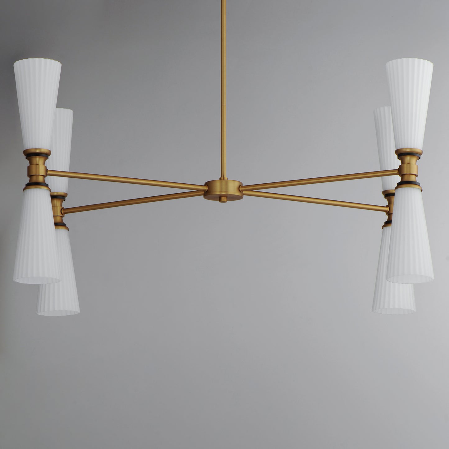 Krevat 8-Light Chandelier Black/Natural Aged Brass by Maxim Lighting