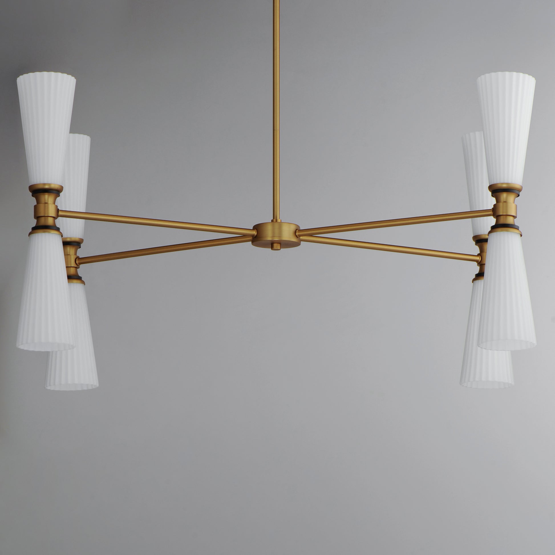 Krevat 8-Light Chandelier Black/Natural Aged Brass by Maxim Lighting