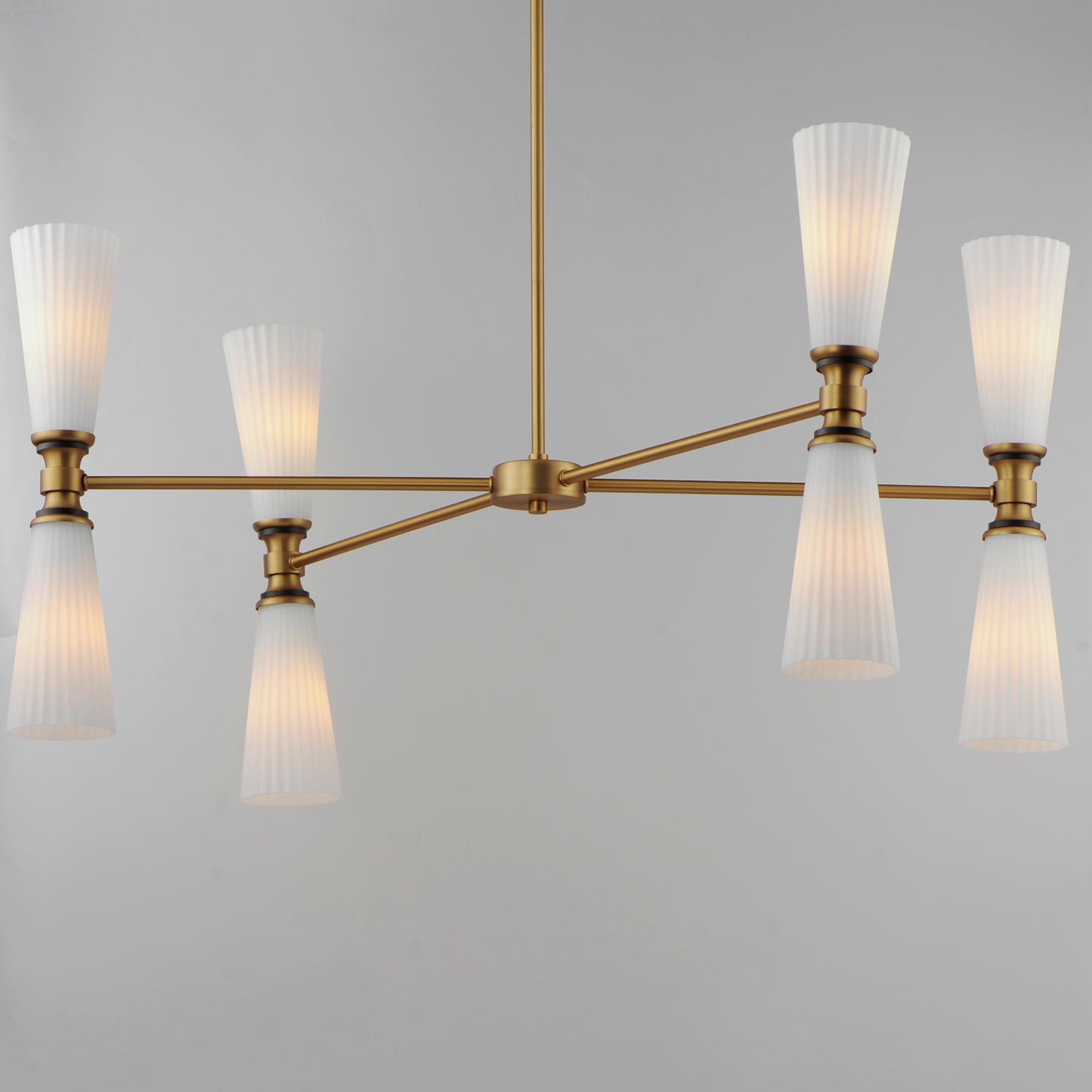 Krevat 8-Light Chandelier Black/Natural Aged Brass by Maxim Lighting