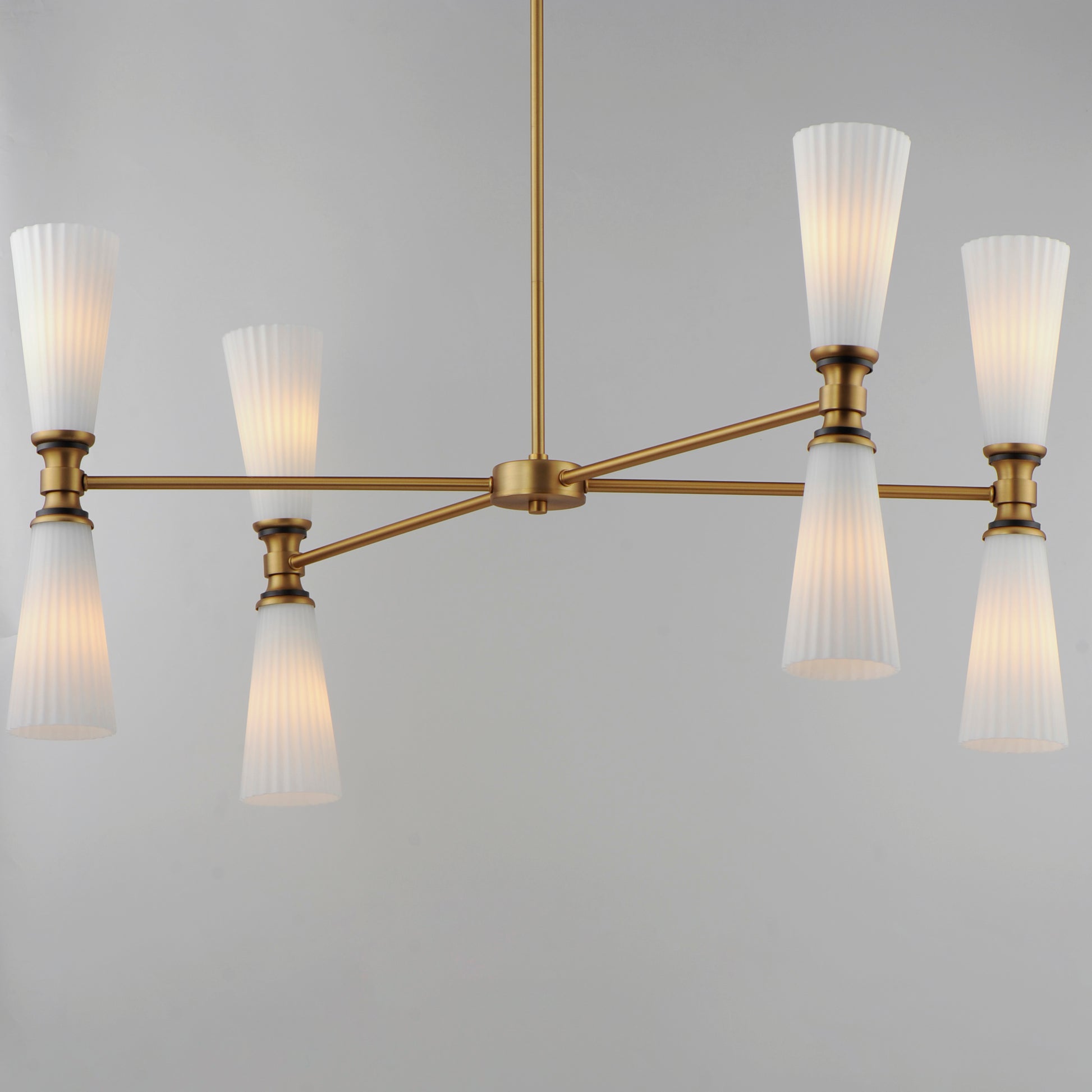 Krevat 8-Light Chandelier Black/Natural Aged Brass by Maxim Lighting