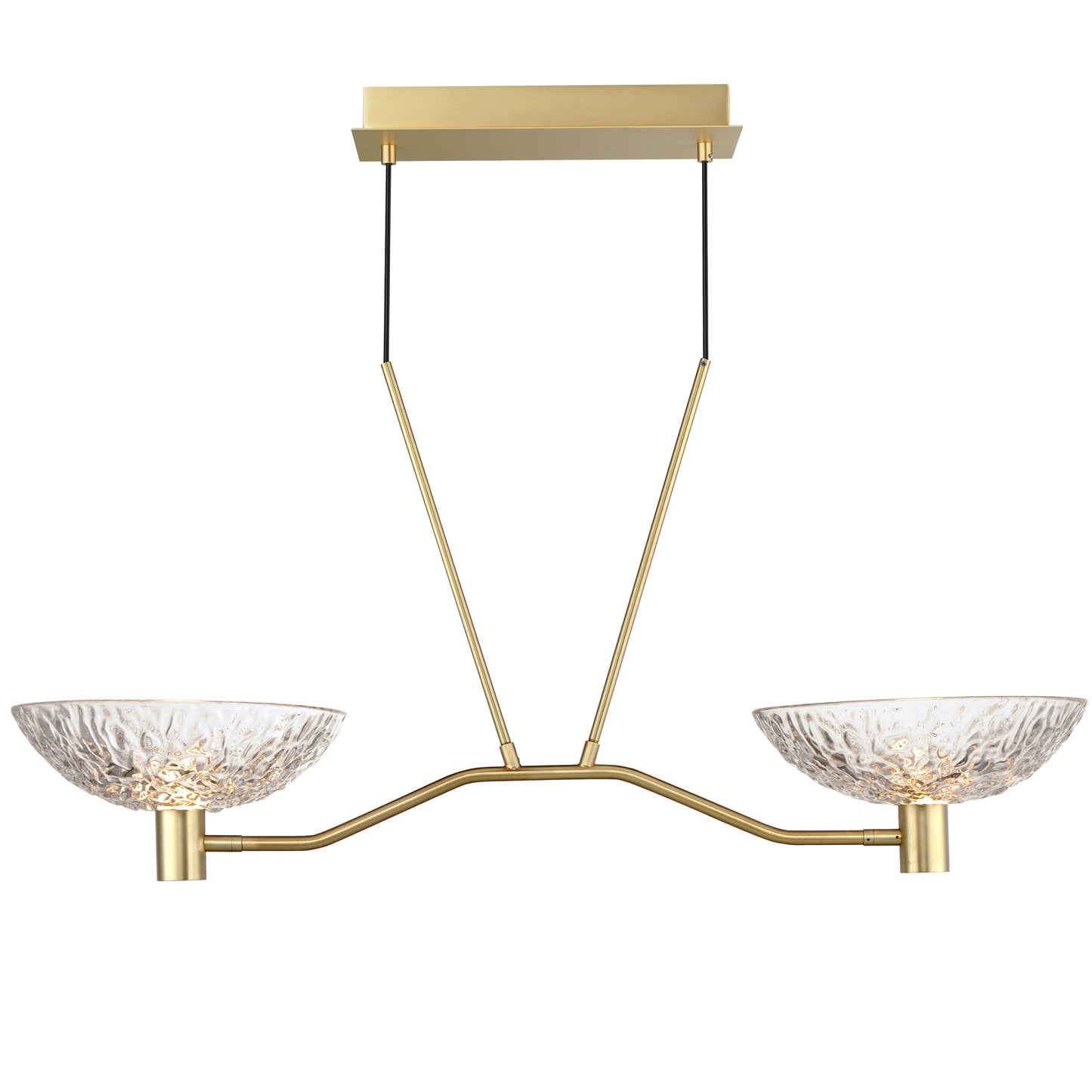 Metropolis 2-Light Linear LED Pendant Satin Brass by Maxim Lighting
