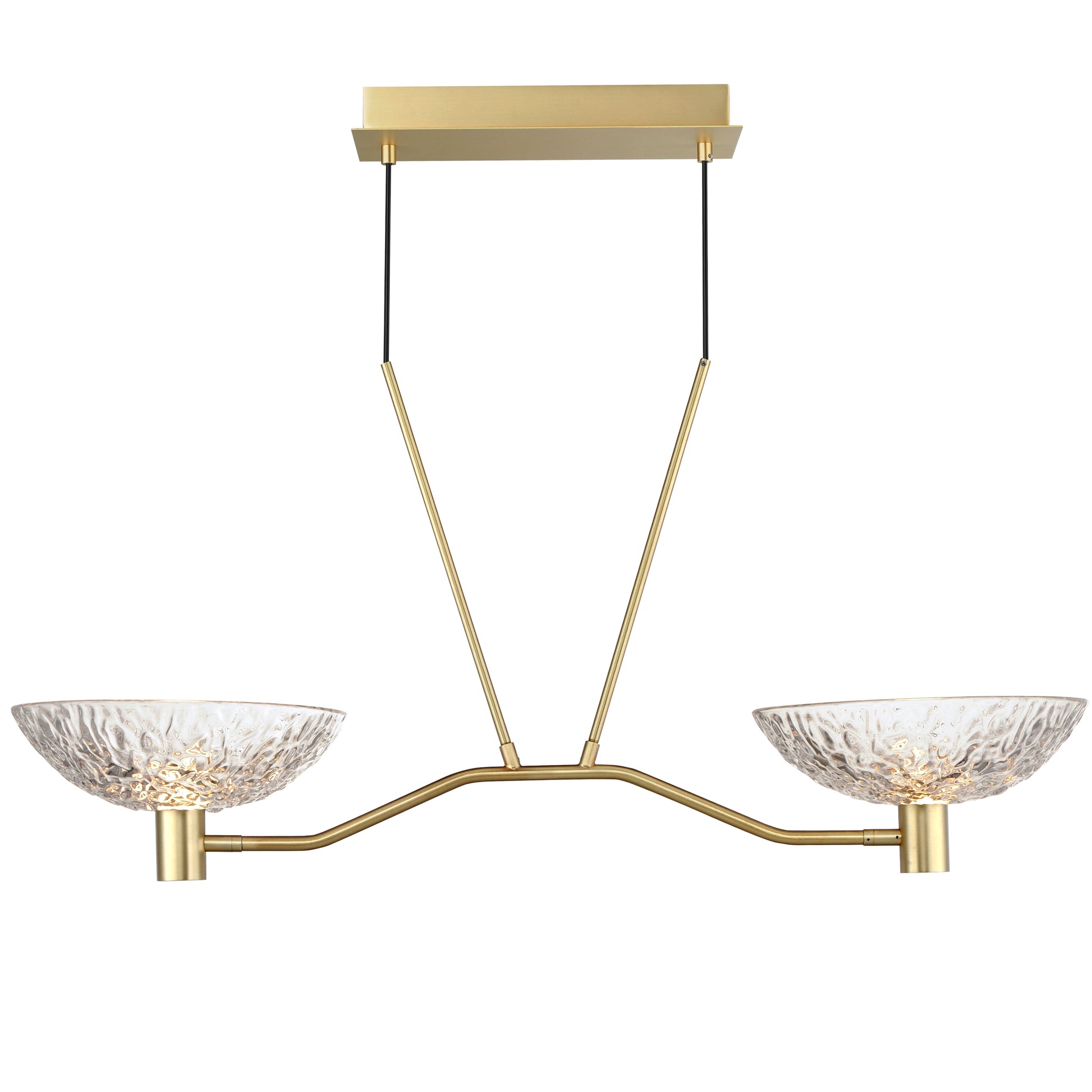Metropolis 2-Light Linear LED Pendant Satin Brass by Maxim Lighting