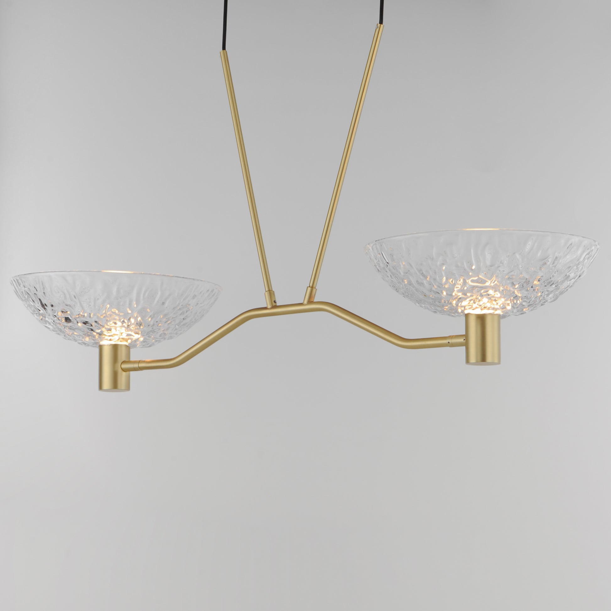 Metropolis 2-Light Linear LED Pendant Satin Brass by Maxim Lighting