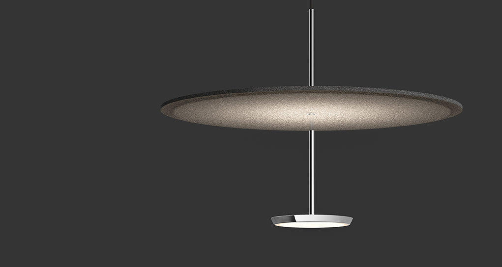 Pablo Designs Sky Sound Pendant Light 18" - Polished Aluminum + Anthracite