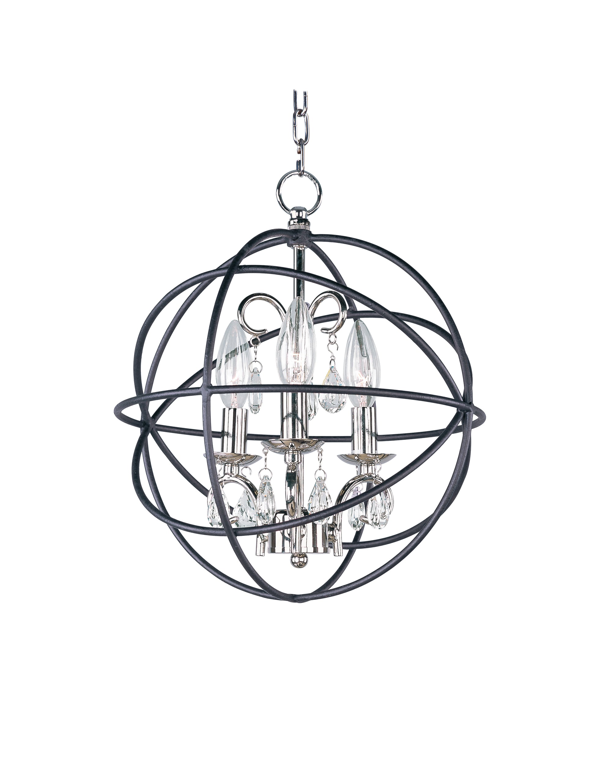 Orbit 3-Light Pendant Anthracite/Polished Nickel by Maxim Lighting