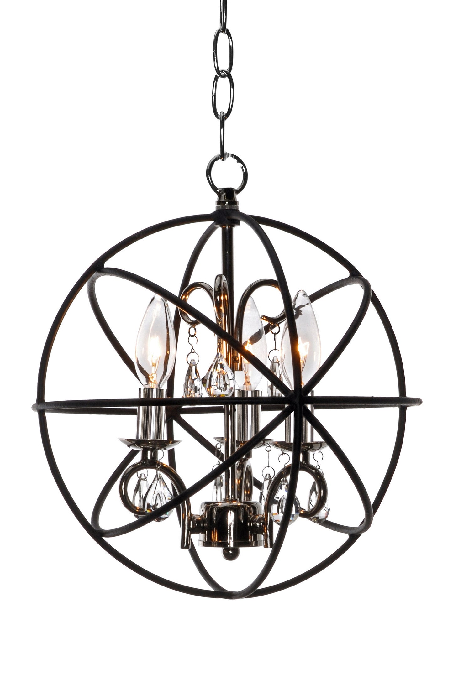 Orbit 3-Light Pendant Anthracite/Polished Nickel by Maxim Lighting