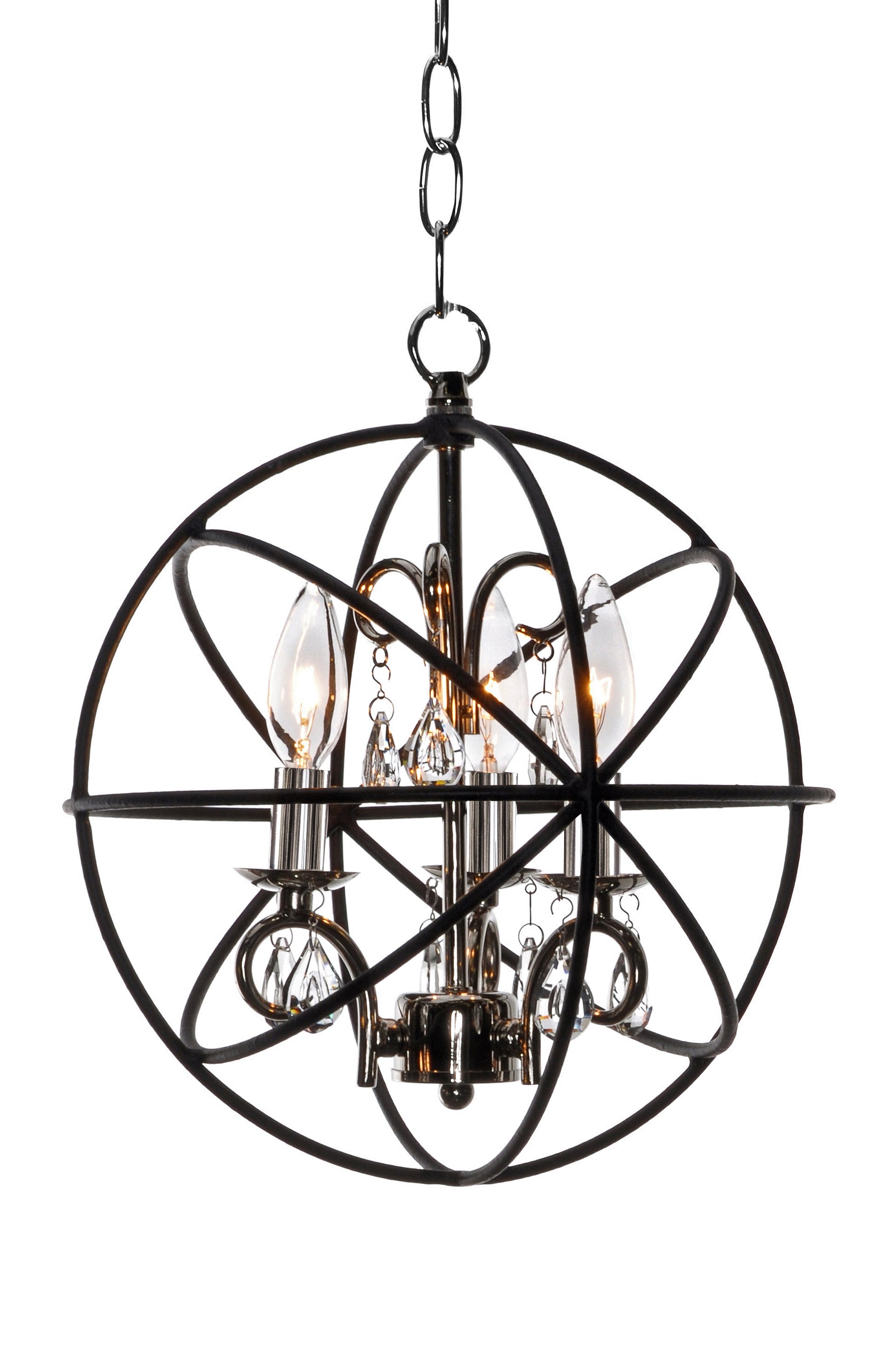 Orbit 3-Light Pendant Anthracite/Polished Nickel by Maxim Lighting