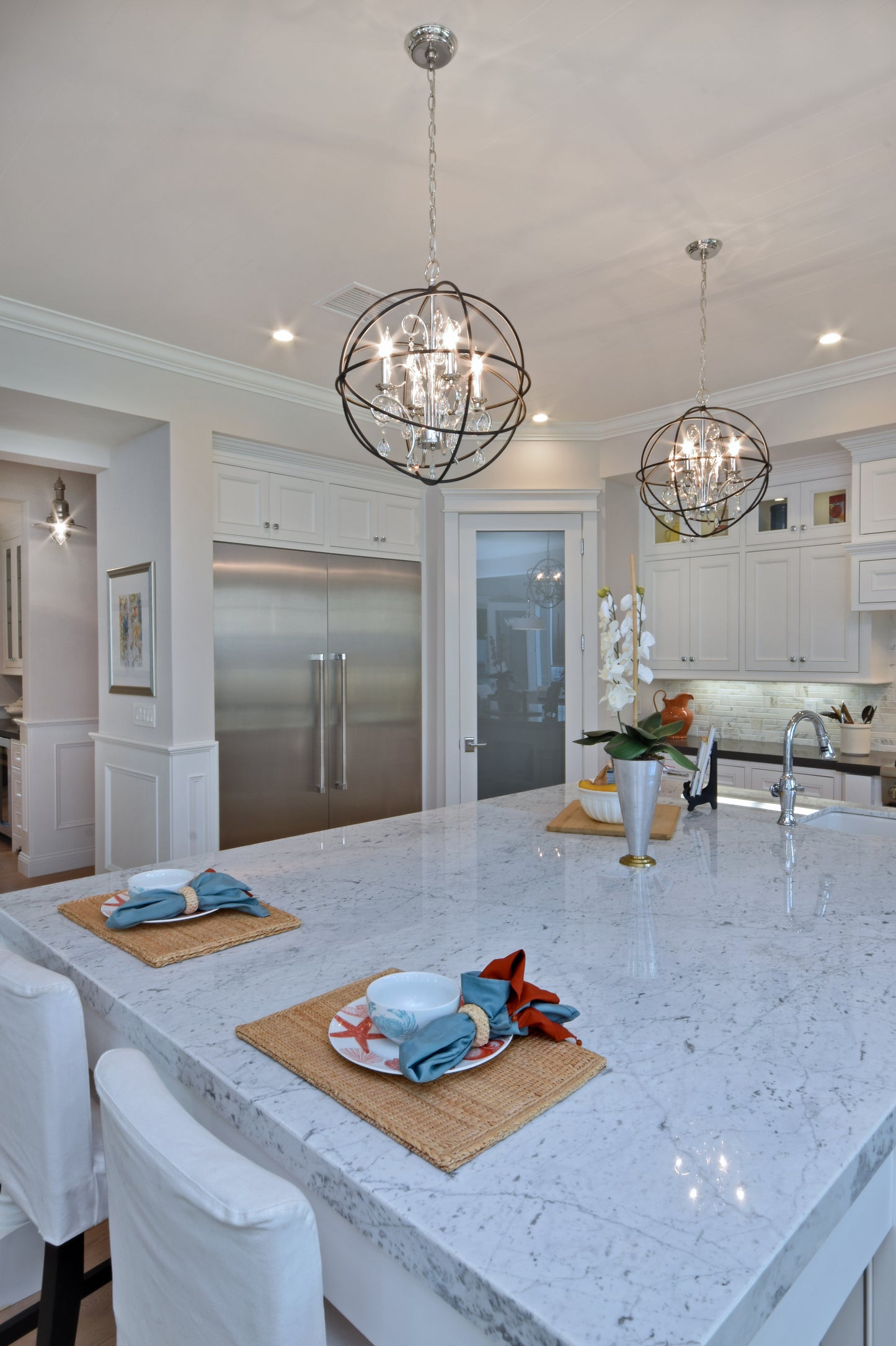 Orbit 3-Light Pendant Anthracite/Polished Nickel by Maxim Lighting