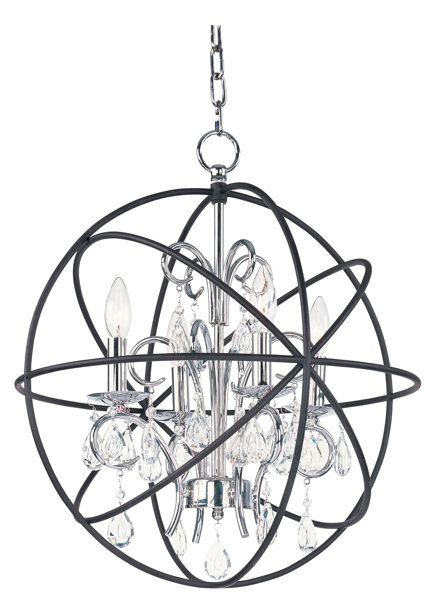 Orbit 4-Light Pendant Anthracite/Polished Nickel by Maxim Lighting