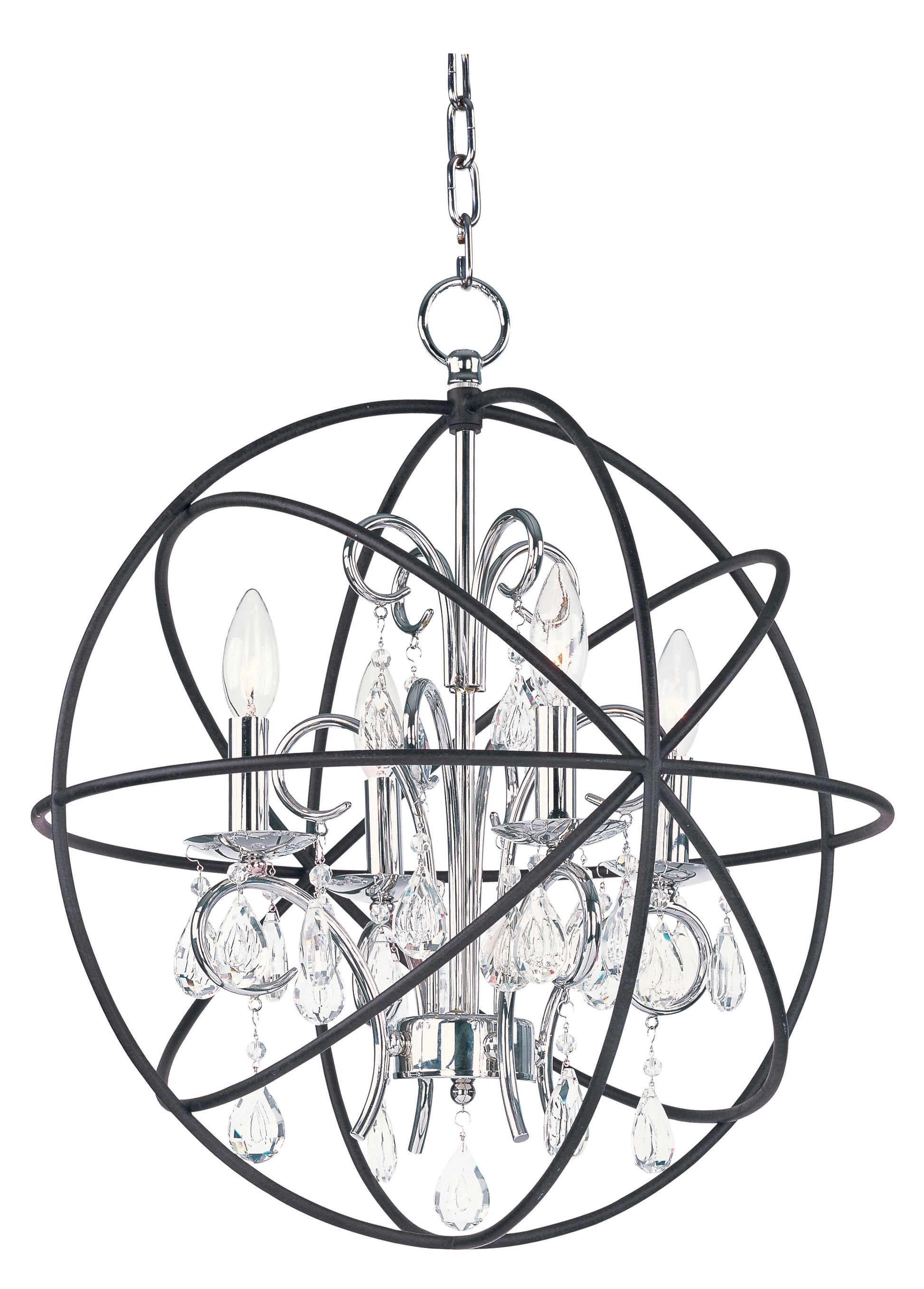 Orbit 4-Light Pendant Anthracite/Polished Nickel by Maxim Lighting