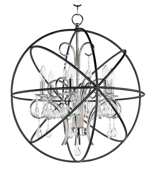 Orbit 6-Light Pendant Anthracite/Polished Nickel by Maxim Lighting