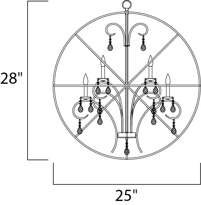 Orbit 6-Light Pendant Anthracite/Polished Nickel by Maxim Lighting