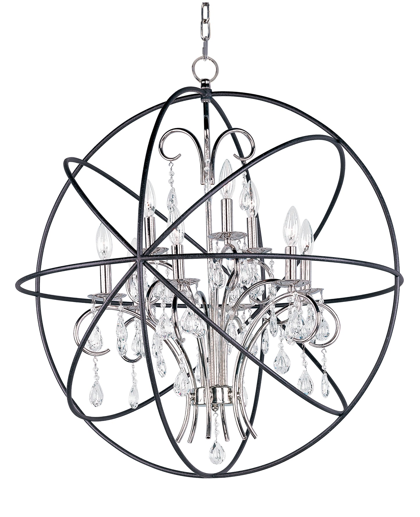 Orbit 9-Light Pendant Anthracite/Polished Nickel by Maxim Lighting