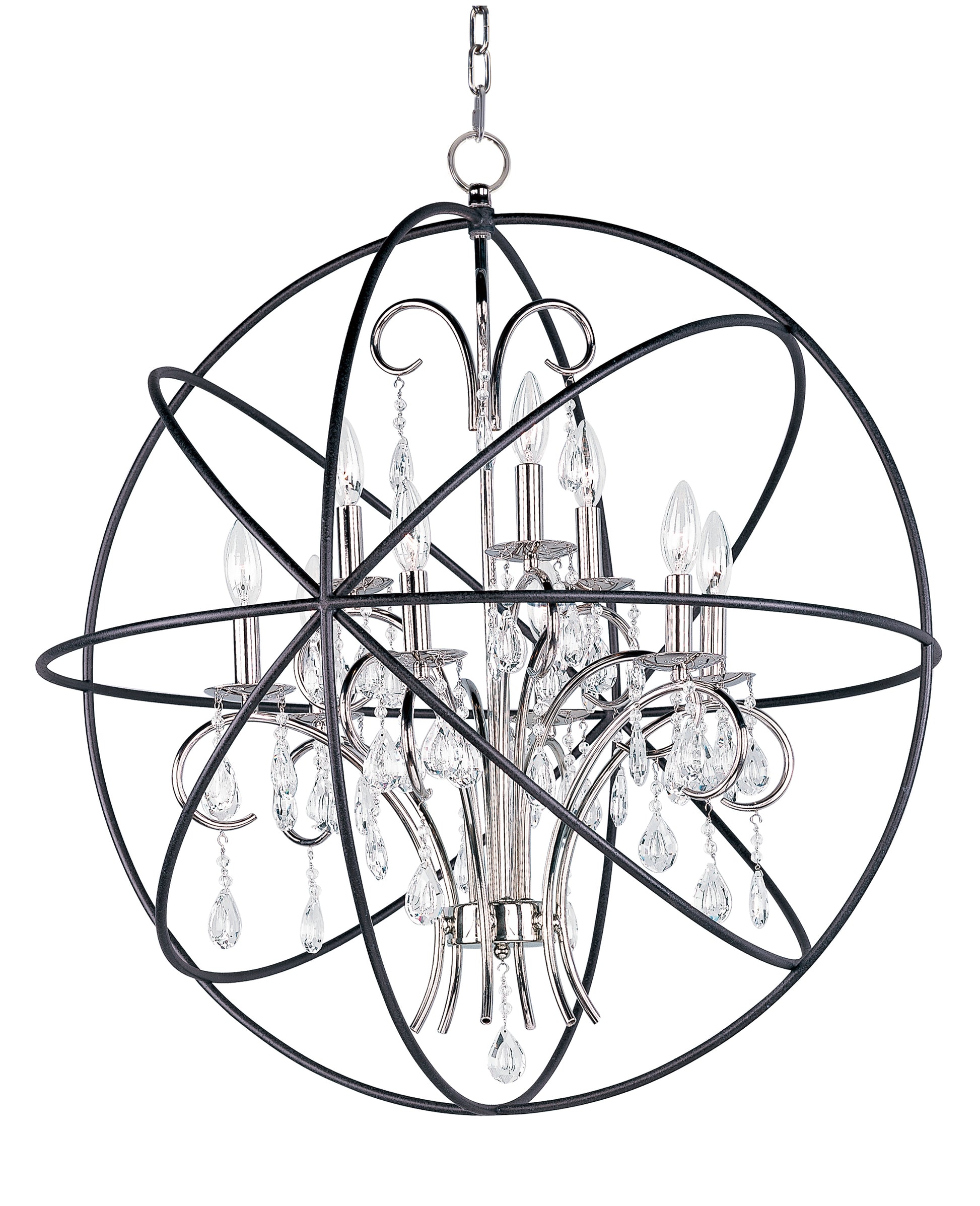 Orbit 9-Light Pendant Anthracite/Polished Nickel by Maxim Lighting