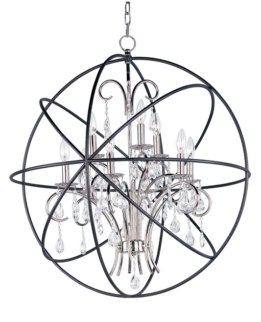 Orbit 9-Light Pendant Anthracite/Polished Nickel by Maxim Lighting