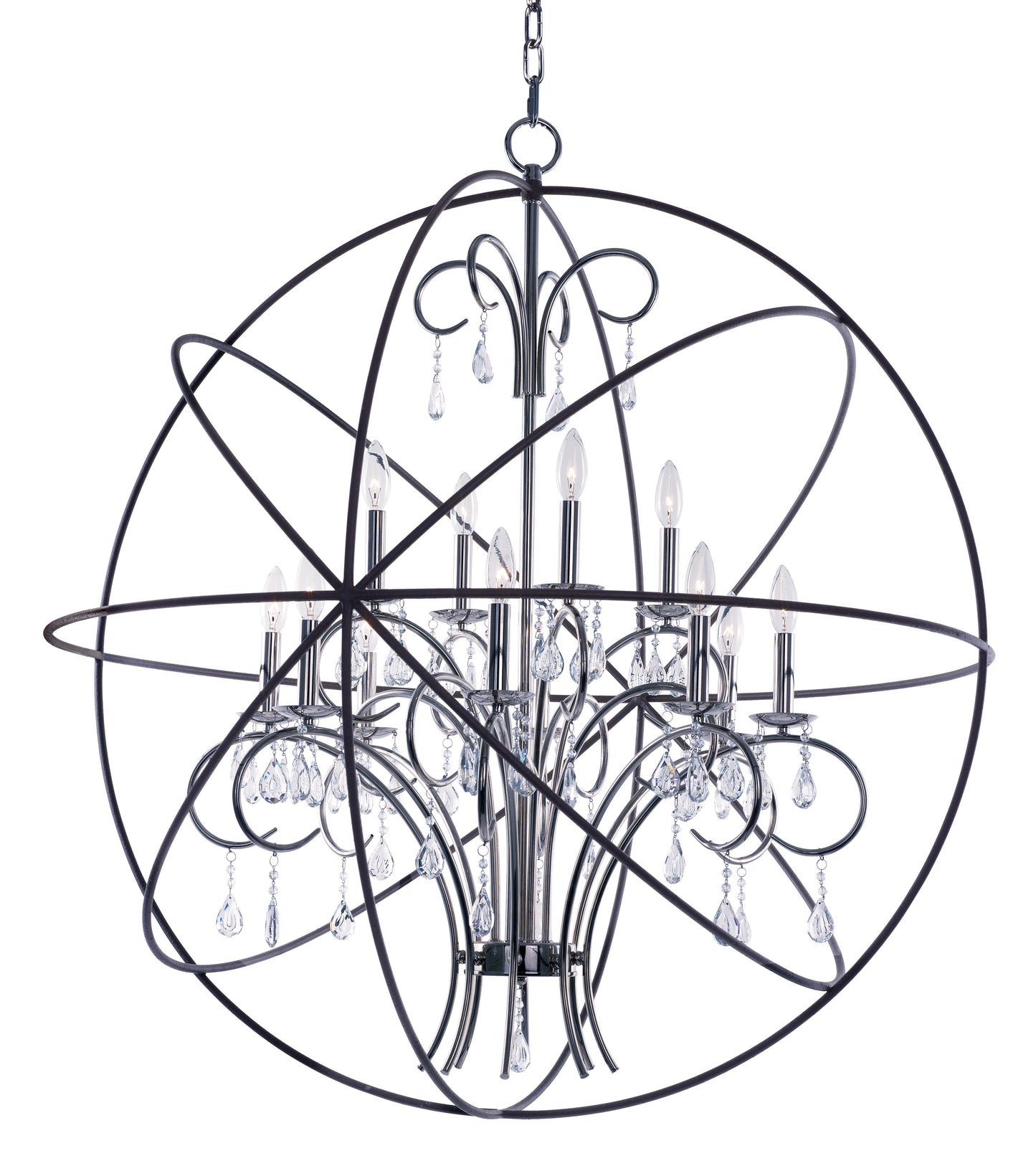 Orbit 12-Light Pendant Anthracite/Polished Nickel by Maxim Lighting