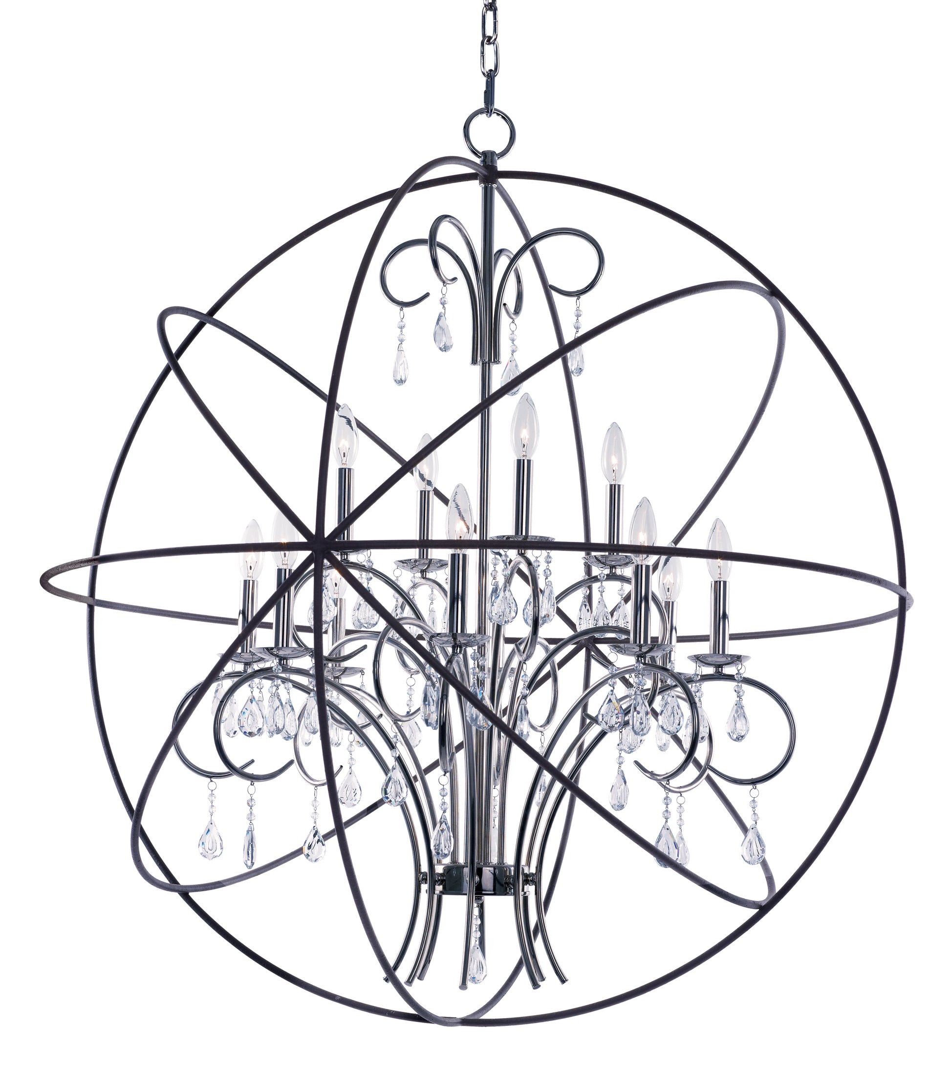 Orbit 12-Light Pendant Anthracite/Polished Nickel by Maxim Lighting